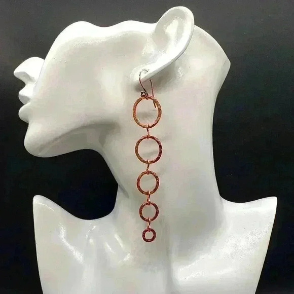 Handcrafted Copper Earrings - Picture 1 of 1